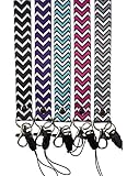 5 PCS Oliveland Chevron Design Lanyards Keychain/ID Badge/cellphone Holder