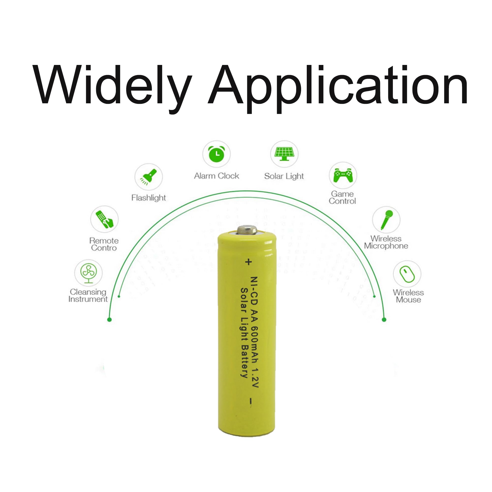 GEILIENERGY Solar Light Batteries AA Ni-Cd AA 600mAh 1.2V Rechargeable Batteries AA Rechargeable Batteries for Solar Lights Solar Lamp(Pack of 12)