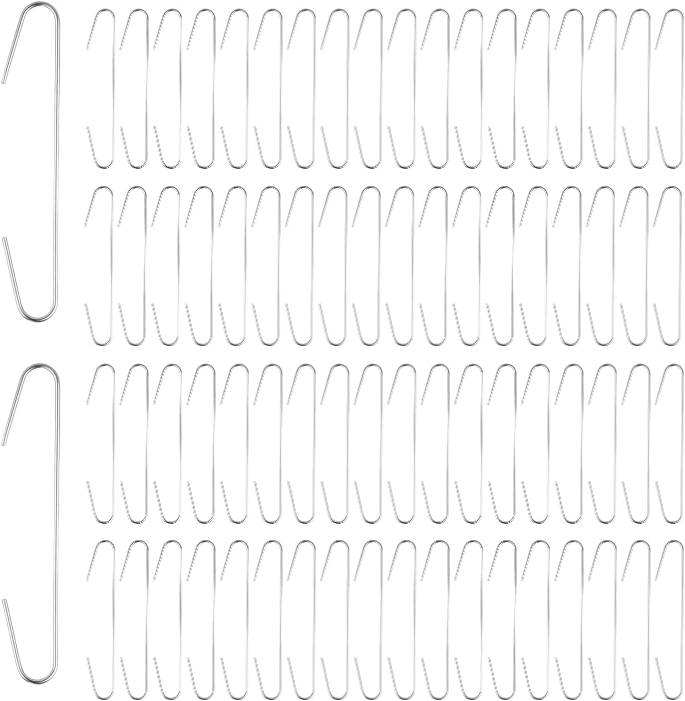 Ornament Hooks - XIHIRCD 120pcs Christmas Ornament Hooks, 0.5x2.5 Inch Bendable Decorative Hangers Hooks Metal Clips Christmas Tree Hangers Hooks for Christmas Decoration (Silver)