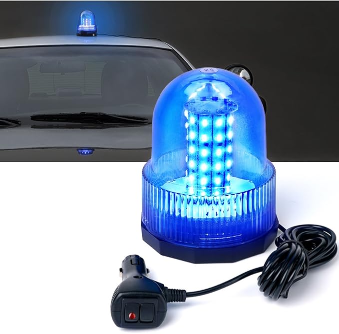 Xprite Super Bright Blue Rotating Revolving LED Beacon Strobe Light