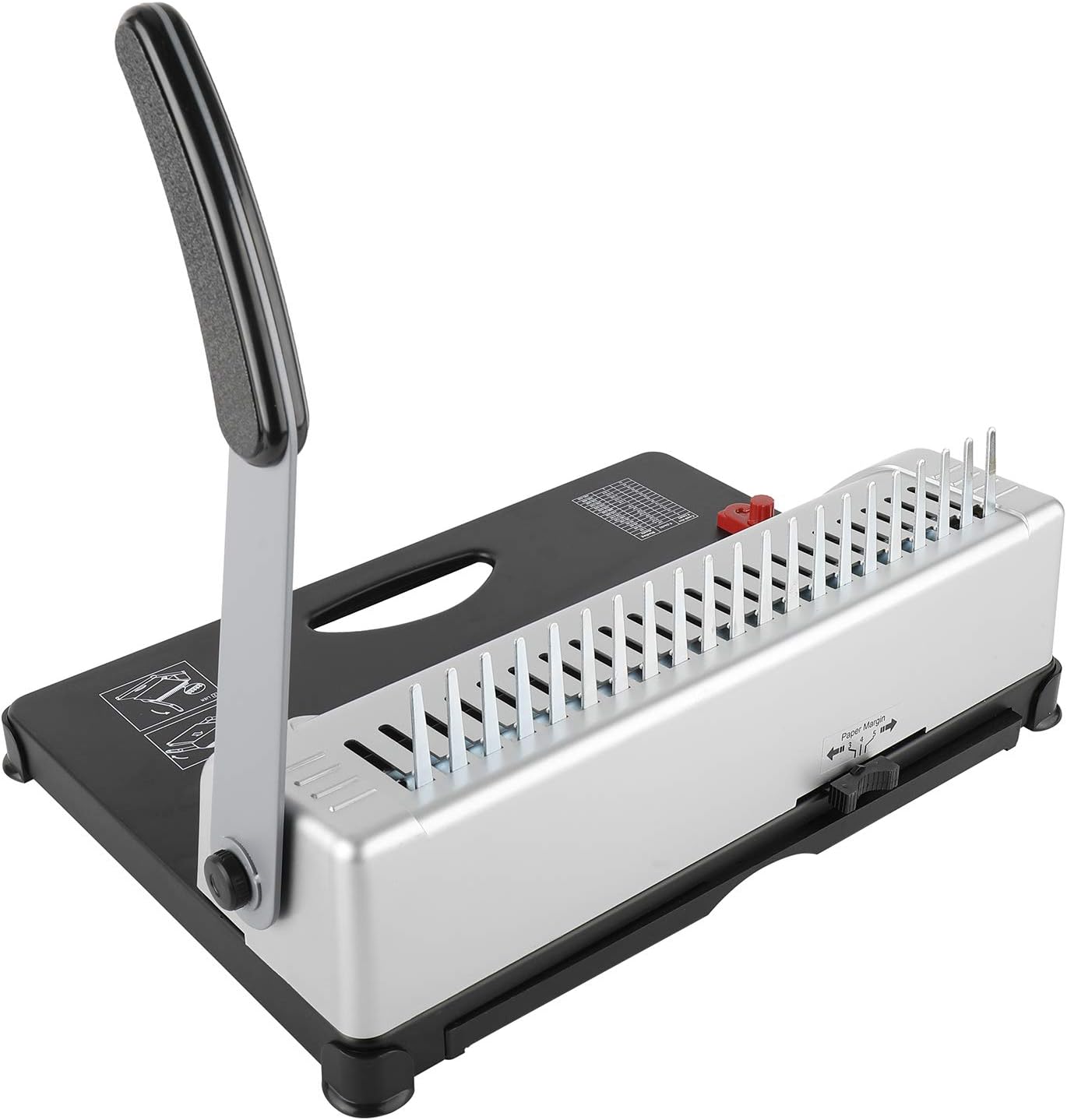 Heavy Duty 450 Pages 21 Rectangle Hole Paper Comb Binding Machine Manual Paper Punch Binder with Handle : Office Products