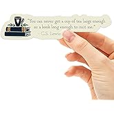CS Lewis Quote Sticker for Hydroflask - Tea & Reading Laptop Decals - Book Lover Gift - Narnia Literature Sticker for Readers - Great Author Quotes