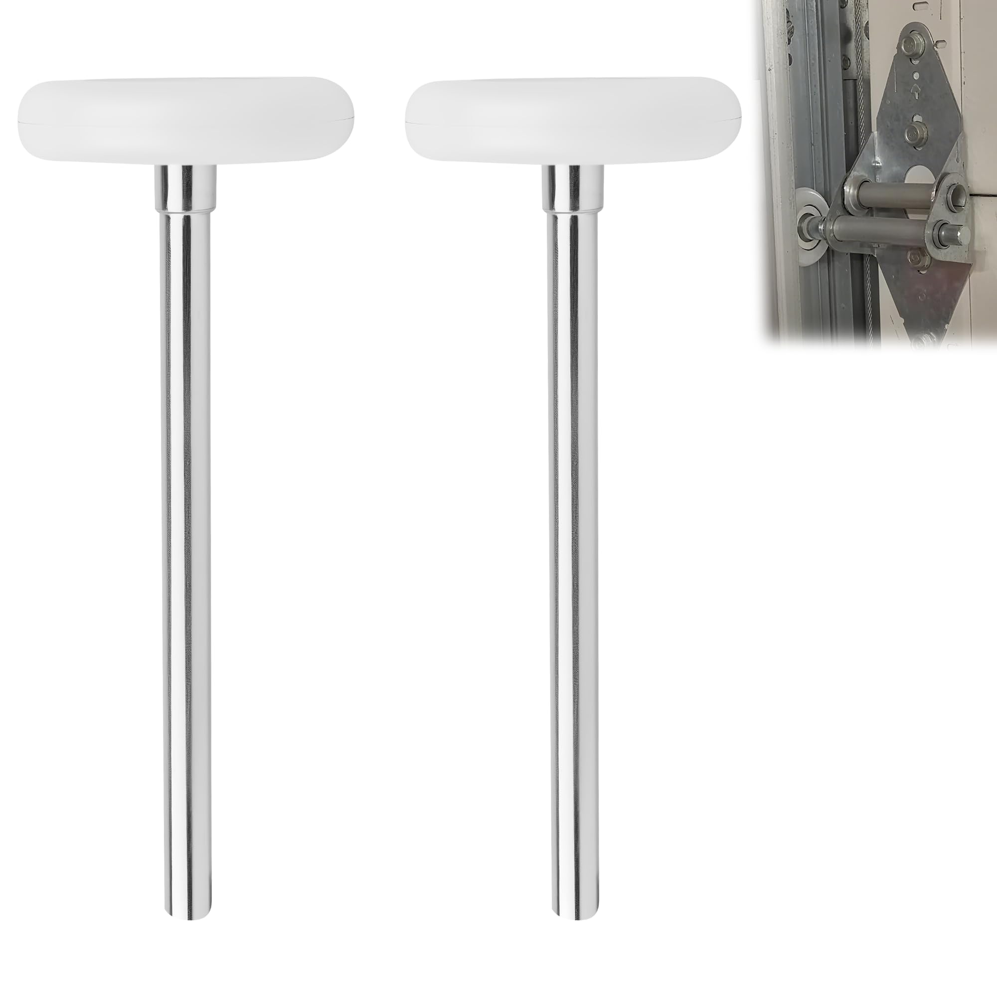 Photo 1 of 2-Pack 7" Stem 3" Commercial Nylon Garage Door Rollers, Long Stem Reinforced Wheels for Double Hinge Setups & Heavy Industrial Doors, Fits 3" Tracks