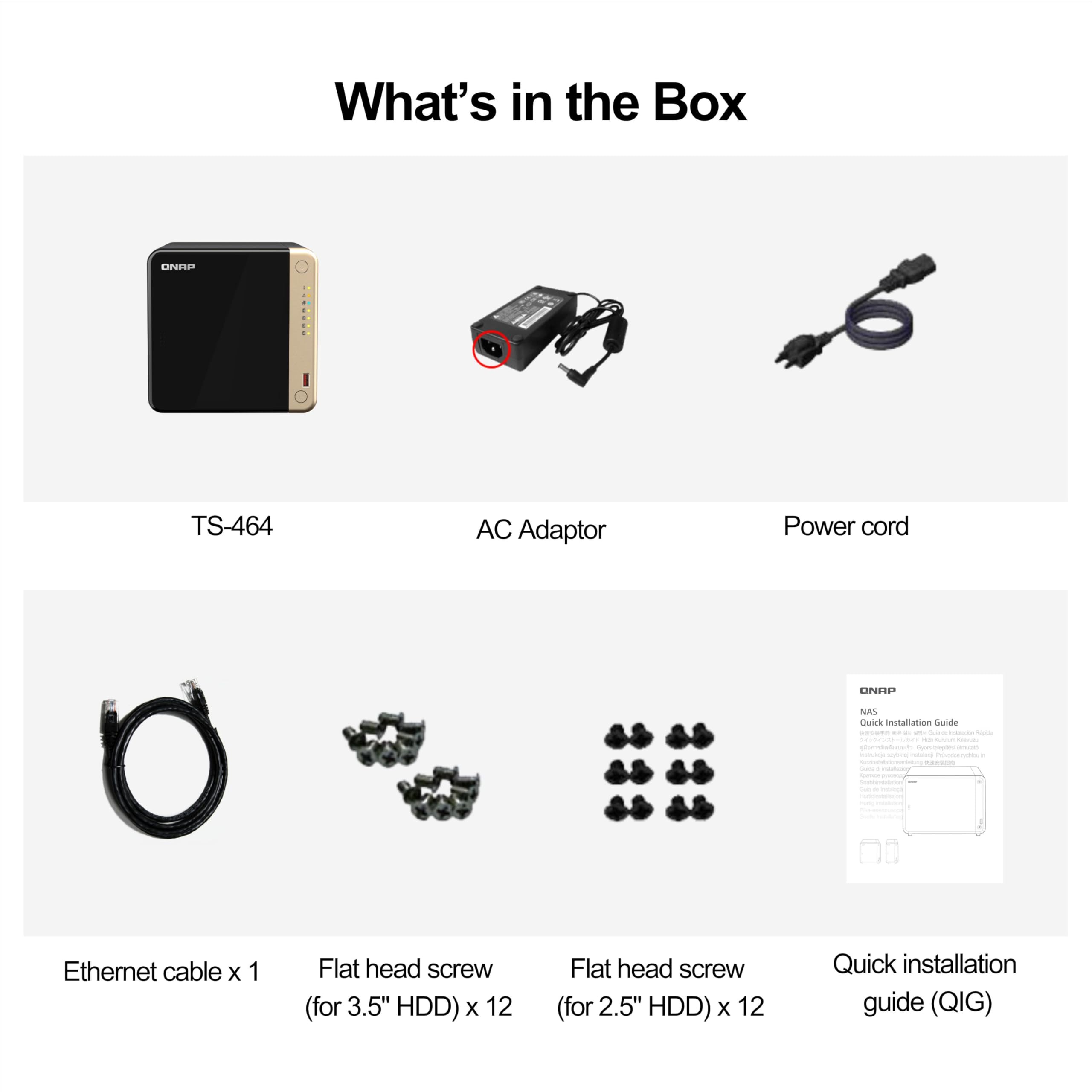 QNAP TS-464-8G-US 4 Bay High-Performance Desktop NAS with Intel Celeron Quad-core Processor, M.2 PCIe Slots and Dual 2.5GbE (2.5G/1G/100M) Network Connectivity (Diskless)