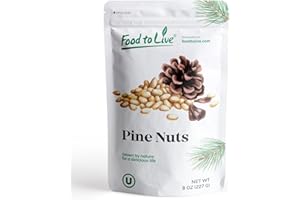 Food to Live Pine Nuts, 8 Ounces – Non-GMO Verified, Whole Raw Pignolias, Unsalted, Kosher, Vegan, Bulk. Rich in Vitamin E, P