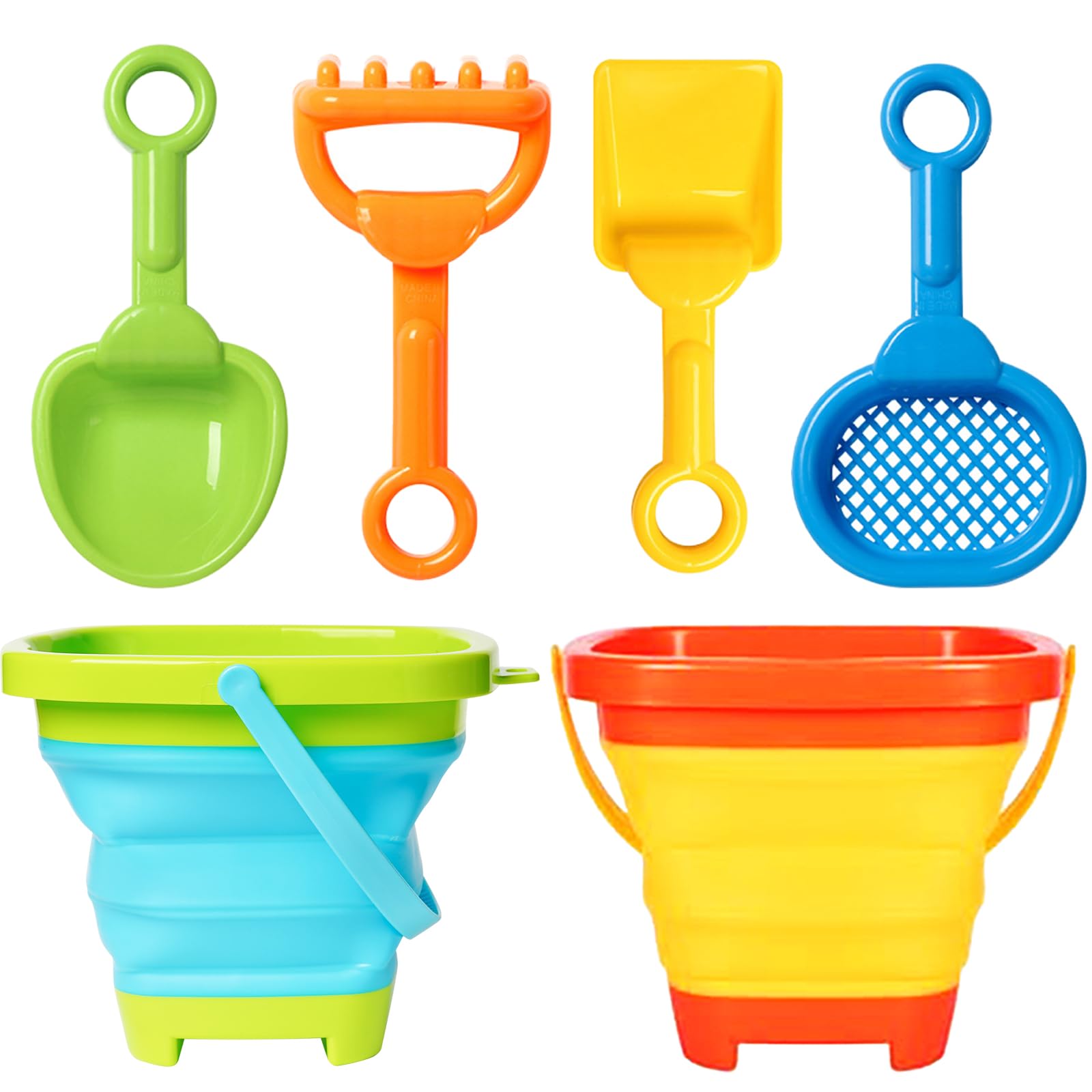 MTDASB Collapsible Beach Toys Set for Kids - Foldable Sand Bucket & Shovel Kit, Camping & Outdoor Play