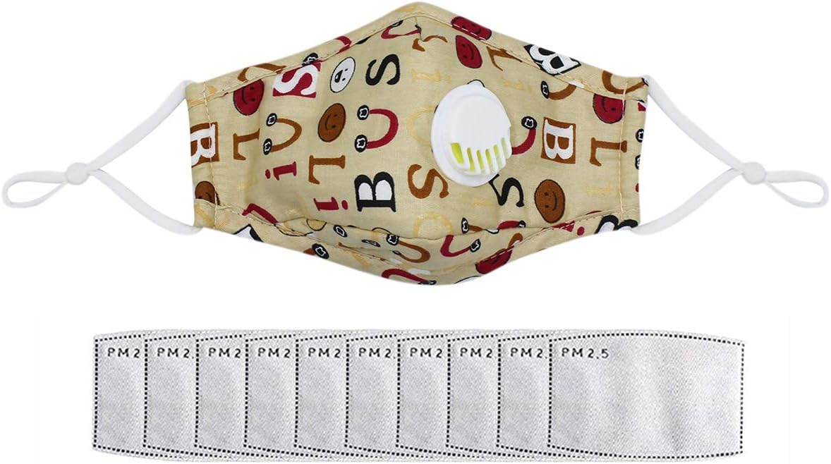 cuddty Cute Unisex Children Kids Msk Cotton Msk with 10Pcs Replaceable Pads