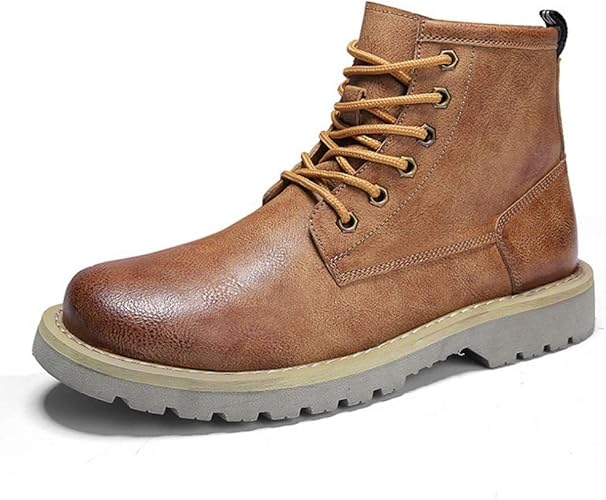 Amazon Awor カジュアルブーツ メンズ ブーツ ラウンドトゥ 靴 シューズ マウンテンブーツ メンズファッション スムースブーツ 冬ブーツ 春ブーツ 防水 防滑 耐摩耗性 欧米風スタイル ワークブーツ ゆったり マーティンブーツ Awor ブーツ