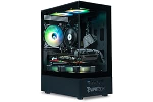 ViprTech Stryker 1.0 Gaming PC - AMD Ryzen 7 (4.1GHz Turbo), RX 580 8GB, 32GB DDR4 3200, 1TB NVMe SSD, 700W PSU, WiFi BT, Win 11 Pro, RGB, Desktop Computer Prebuilt, Black