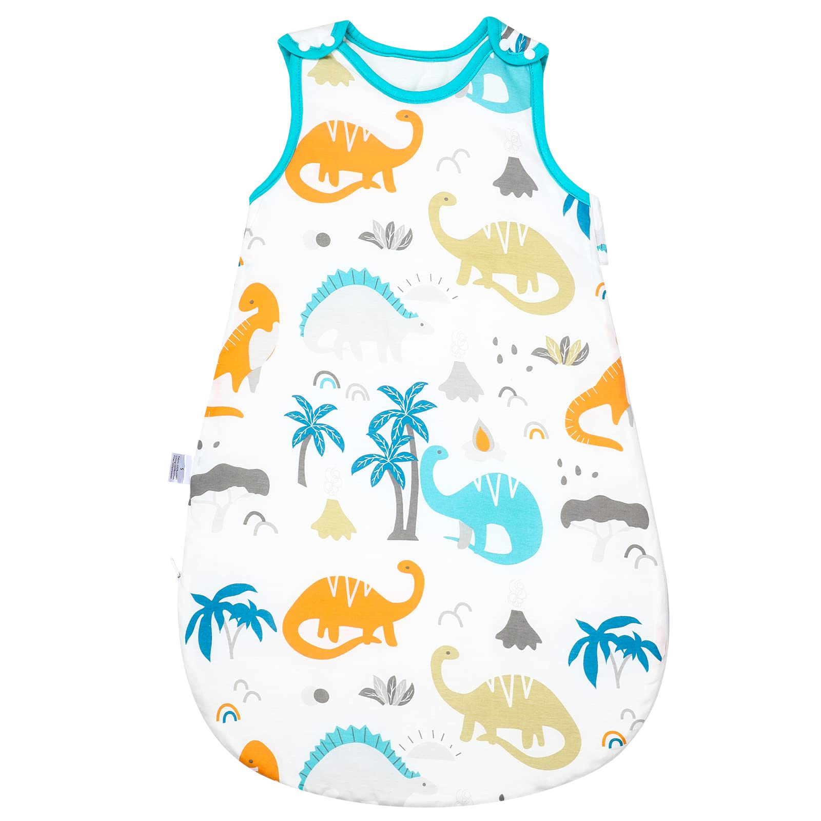 MOEMOE BABY Sleeping Bag 2.5 Tog Baby Sleeping Bag Winter Sleep Bag Cotton Toddler Sleep Sack Sleeveless Wearable Blanket,0-6 month,Dinasours,S
