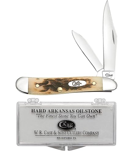 Amazon.com : Case XX WR Pocket Knife Mini Trapper Amber Jig Bone W