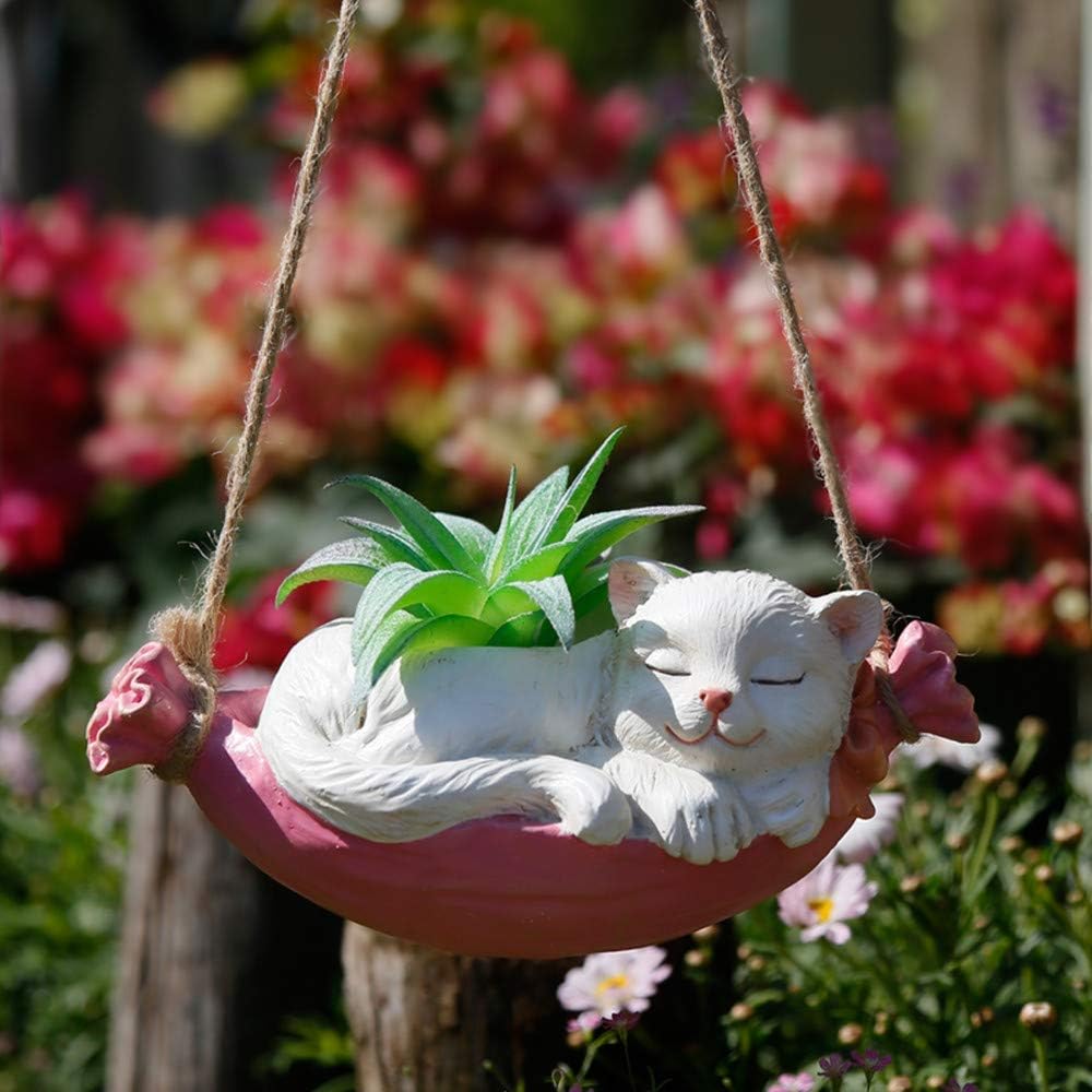 Decorative Hanging Ornaments for Christmas mice/Cats in The Woods D & Eacute; cor, Outdoor Resin Animal Statues and Garden Home Decor Figurines (cat)