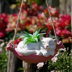 Decorative Hanging Ornaments for Christmas mice/Cats in The Woods D & Eacute; cor, Outdoor Resin Animal Statues and Garden Home Decor Figurines (cat)