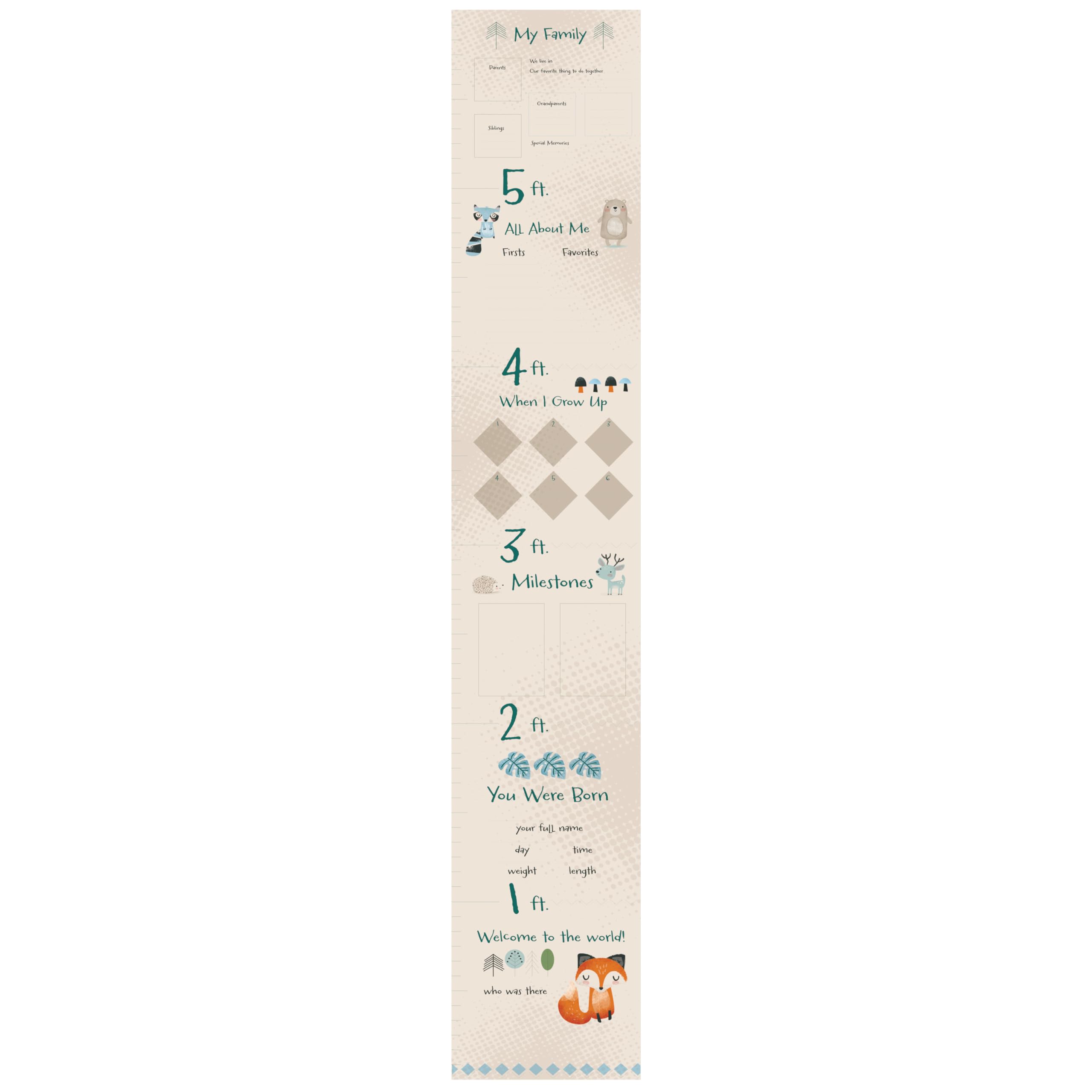 C.R. Gibson Forest Friends Vinyl Baby Growth Chart for Walls, 8
