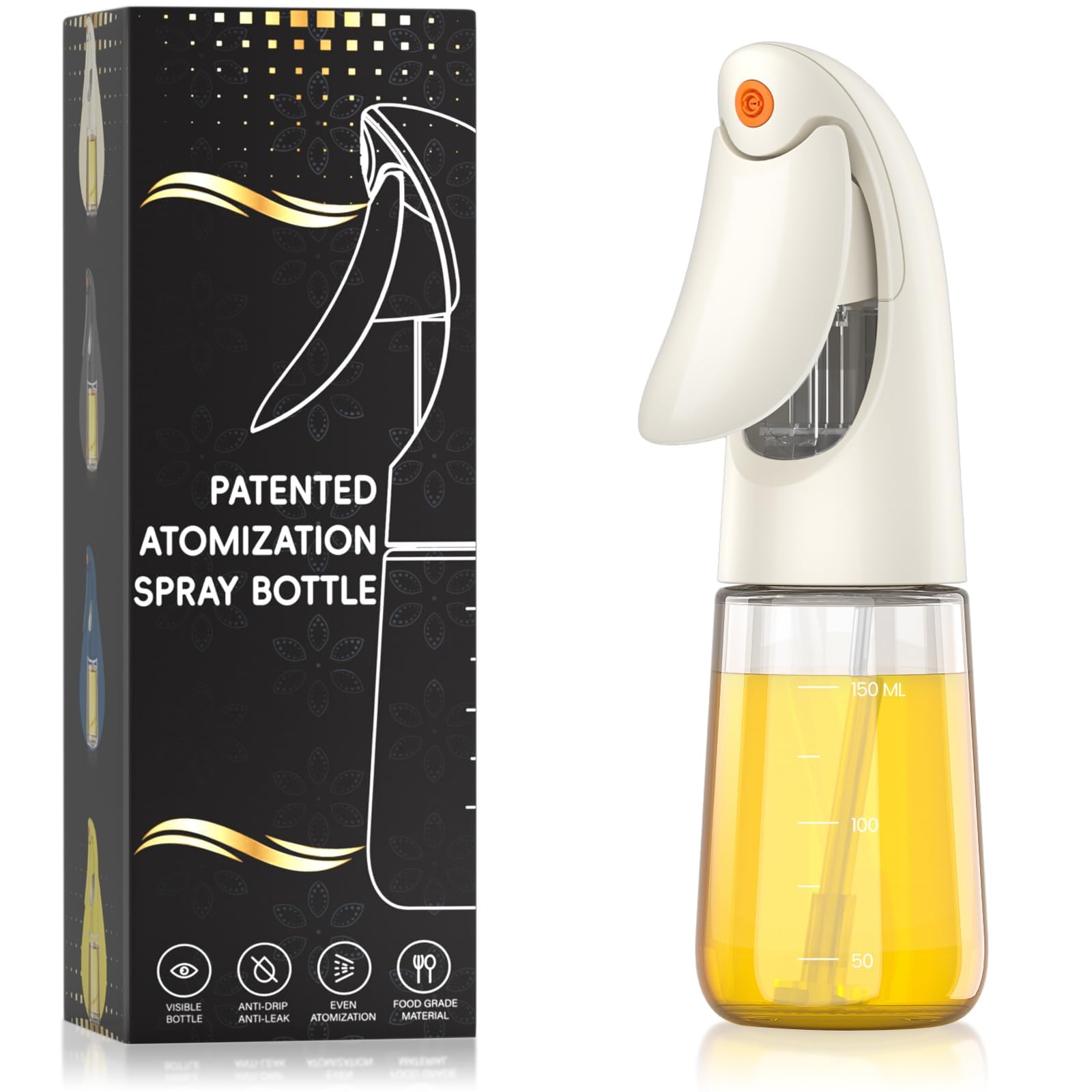 Photo 1 of Oil Sprayer for Cooking, Atomization Olive Oil Dispenser Bottle for Cooking,Glass Olive Oil Sprayer, Patented Product,Continuous Spray with Portion Control, for Kitchen, Air Fryer, Salad, BBQ - White