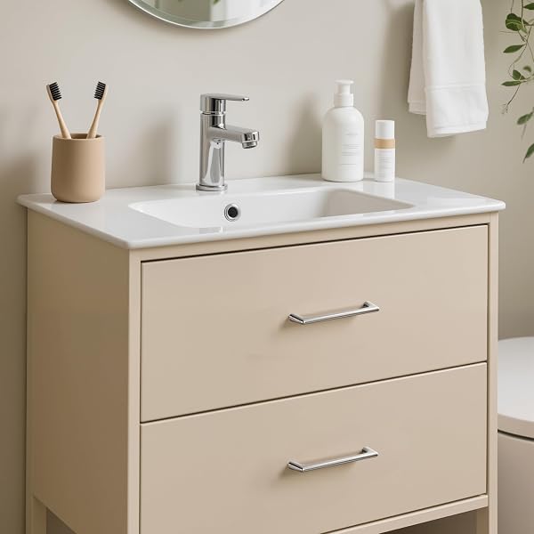 LARDMON 20 PACK BRUSHED SATIN NICKEL MODERN CABINET PULLS 5 INCH(128MM) HOLE CENTER TIMELESS DRAWER PULLS VANITY PULLS CLASSIC SOLID KITCHEN CABINET HANDLES HARDWARE, 5.4 INCH(138MM) TOTAL LENGTH