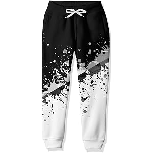 Idgreatim 6-16T Boys Jogger Pants Funny 3D Graphic Sweatpants Kids Casual Sport Trousers with Pockets