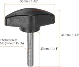 Sourcing Map 4Pcs Tee Wing Knobs M5 x 30mm Black Thumb Screws view 2