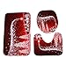Merry Christmas Snowman Bath Mat Set,3 Piece Bathroom Mats Set Non-Slip Bathroom Rugs/Contour Mat/Toilet Cover (Christmas Tree)