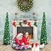 AerWo 5ft Pop Up Christmas Tinsel Tree with Stand, Gorgeous Collapsible Artificial Christmas Tree for Christmas Decorations, Green