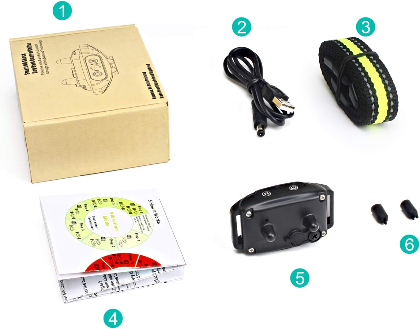 Bark Collar No Shock Bark Collar Rechargeable Anti Bark Collar Shockless with Adjustable Sensitivity and Intensity Beep No Pain Enhance Vibration Harmless Bark Collar for Small Medium Large Dogs : Kitchen & Dining