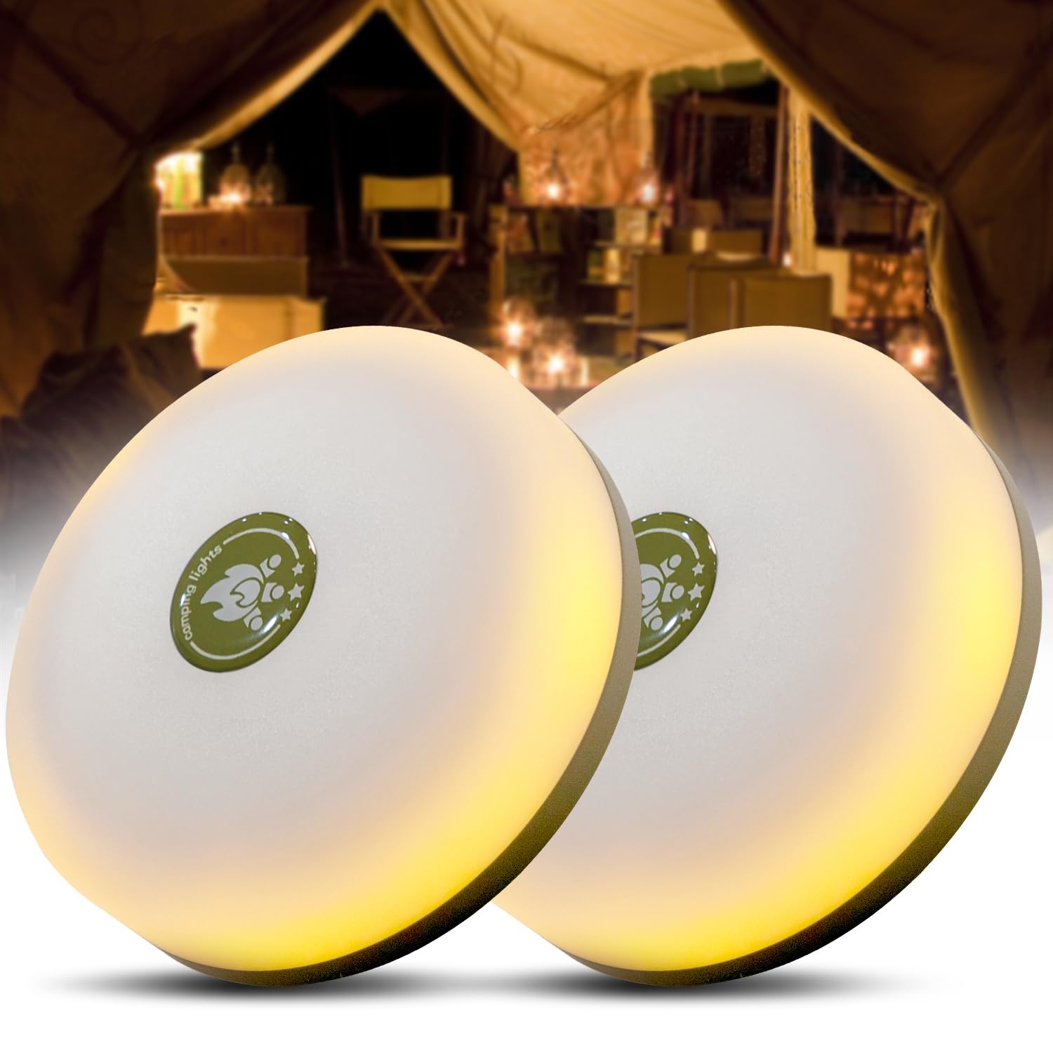 Hiromeco Camping Lights String: Outdoor String Lights with 5 Lighting Modes - Quick 30s Recovery Durable and Waterproof - USB Charging Portable Camping Lights for Camping/Yard/and Hiking - 2PACK Image