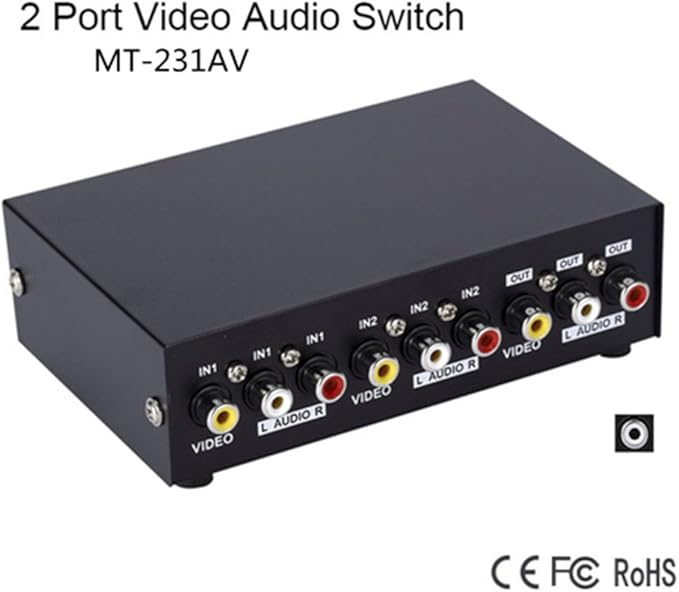 2 Port Video Audio AV Switch Box 2 Input 1 Output Amazon.co.uk Electronics