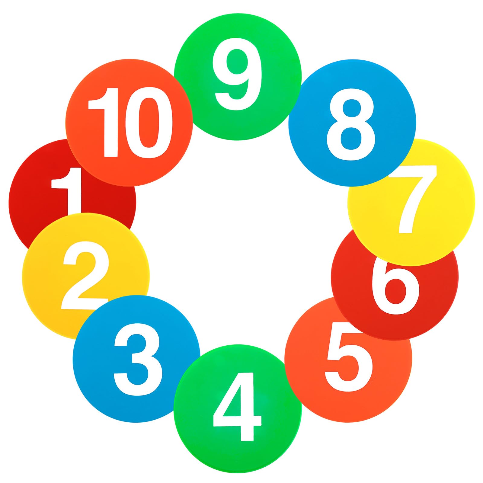 Photo 1 of 10PCS 9 Inch Poly Spots Markers Multicolor Floor Spots Non-Slip Agility Dots for Basketball, Football, Gym Training, and Sports Drills