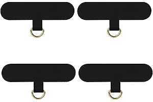 takyu Phone Tether Tab, 4 Pack Universal Phone Safety Tether Connector Without Adhesive Compatible for Most Smartphones (Black)
