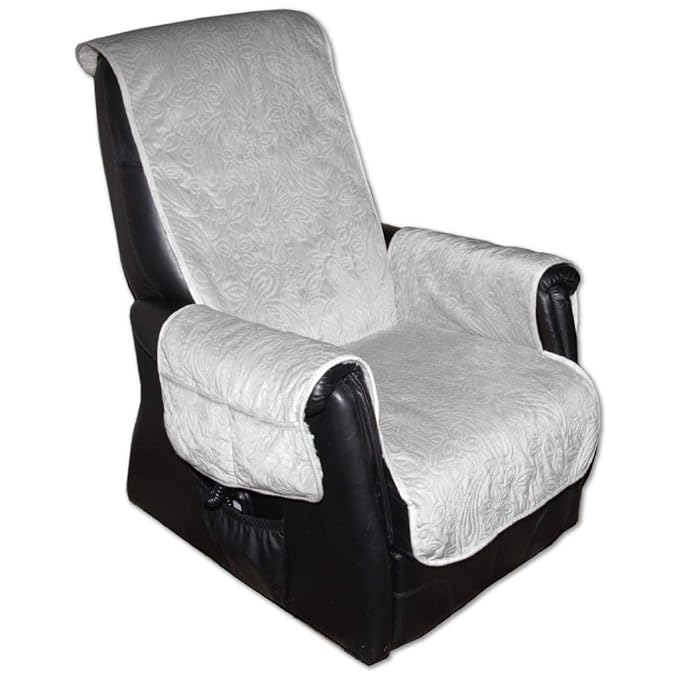 Sesselschoner Polsterschoner Sesselauflage Überwurf gesteppt, Größe ca.: 160 x 150 - Farbauswahl: hellgrau - Silbergrau