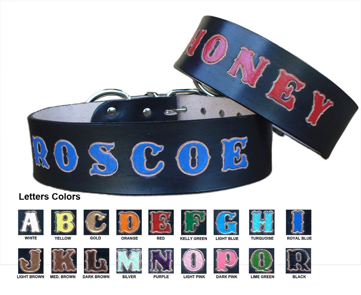 2 inch wide personalized dog collars