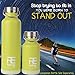 Rehydrate Pro Lime 11oz Junior Kids Insulated Stainless Steel and Environmentally Friendly for Hot or Cold Drinks and Travel. 11.83 Oz/350ml Hydration Flask Includes Free 'Flip N Sip' Sports Cap