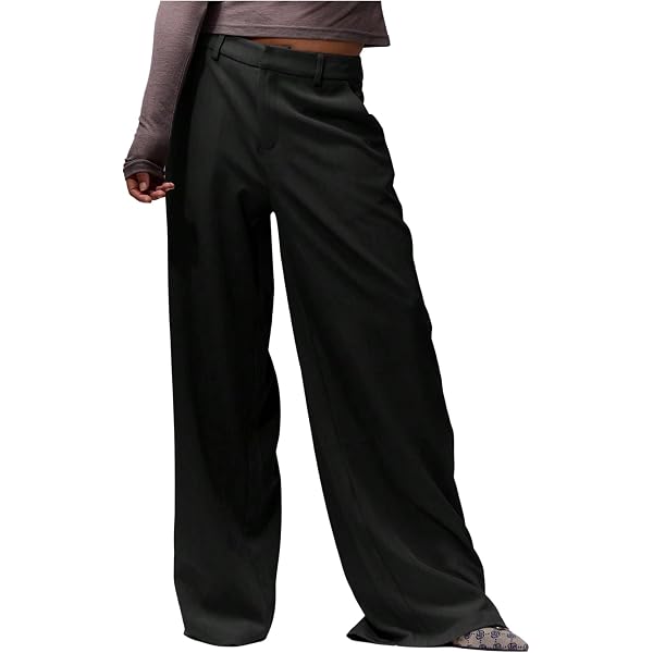 black low rise dress pants Side-Tie Low-Rise Slim Fit Trousers