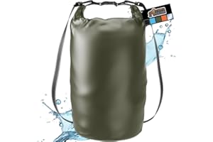 GORILLA GRIP Gorilla Gear Heavy Duty 100% Waterproof IPX 6 Dry Bag, Tear and Puncture Resistant Bags for Kayaking Boating Hiking Camping Swimming Water Sports, Lightweight Outdoor Wet Storage Backpack, 20L, Green