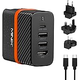 MINIX P4K 65W Dock Charger Adapter for Switch, Laptop, Smartphone, Tablet. 4 in 1 PD Wall Charger with HDMI for TV,1xUSB-C (Max 60W),2xUSB-A 3.2,3.3ft Full-Featured USB-C Cable