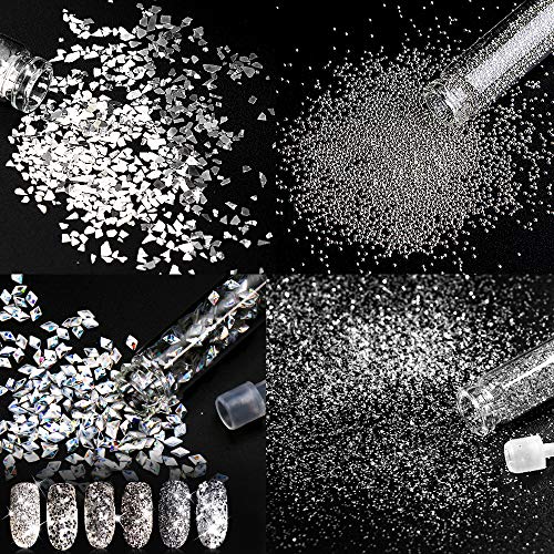 48 Bottles 10800pcs Nail Art Rhinestones Nail Crystal Gems Nail Diamonds, Gold Silver Pink Nail Art Studs Nail Sequins Rhinestones Glitter for Nails Kit with Tweezers for Nail Art Supplies Accessories