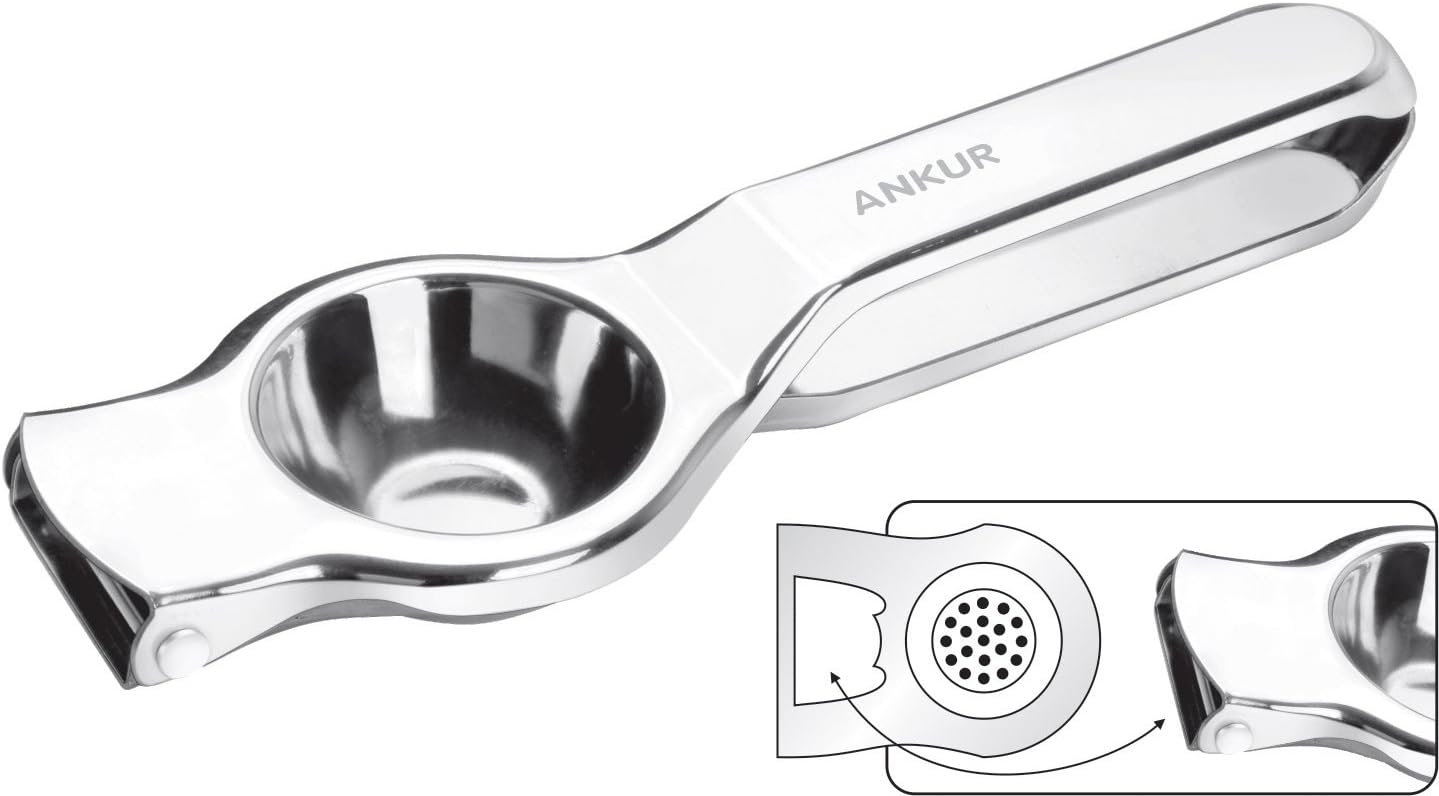 Ankur Stainless Steel Lemon Squeezer with Bottle Opener, Steel Grey