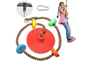 ECOCONUT Unicam Climbing Rope Tree Swing for Kids with Platforms and Disc Swings Seat, Playground Swing Set, Outdoor Play Toys, Children Trees House Swing, with Carabiner and Strap Kit