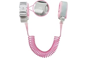 Anti Lost Wrist Link (8.2ft), Socub Breathable Toddler Leash Wrist for Child Safety, Wrist Link for Kids with Key Lock, Pink