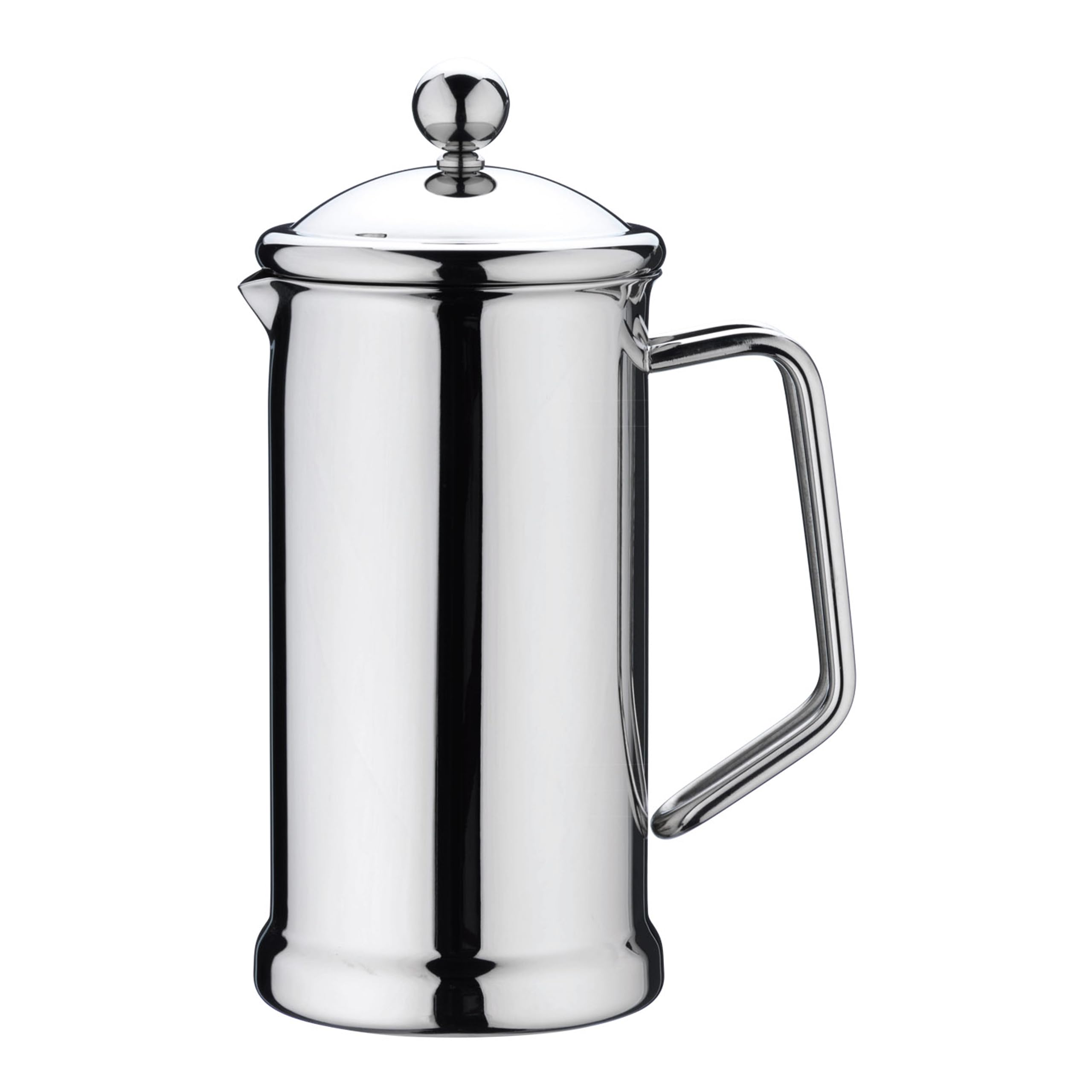 Café Stal Originals Range Single-Wall 18/10 Stainless Steel Elegant Plunger Cafetiere, 8-Cup, Mirror Finish