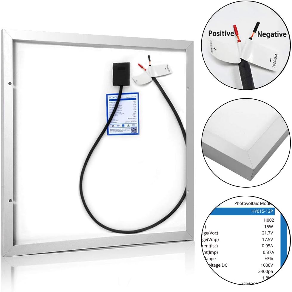 ACOPOWER 12V 15W 5A Solar Charger Kit, Polycrystalline Solar Panel & 5A Charge Controller for RV, Boats, Camping; w USB 5V Output as Phone Charger (15W 5A Kit) : Garden & Outdoor