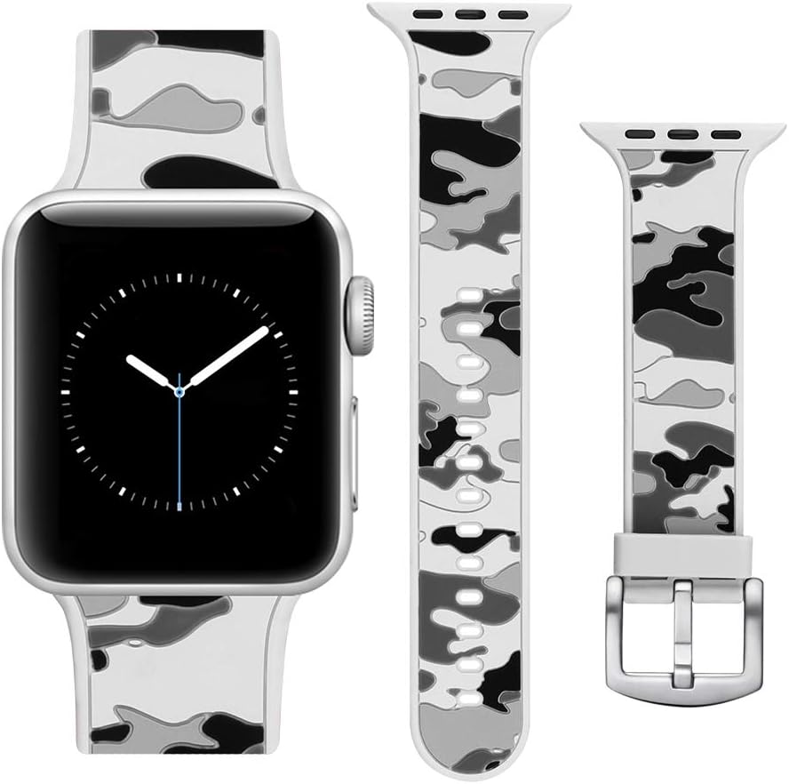 MITERV Compatible Watch Band 42mm Soft Silicone Replacement Band for Watch Series 3 Series 2 Series 1