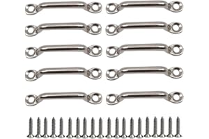 QLXHBOT Kayak Pad Eye 316 Stainless Steel Bimini Boat Top PAD Eye Eye Straps, Tie Down, Kayak Deck Loops,5mm Pad Eye Bimini 60mm/2.4" Length 10Pcs