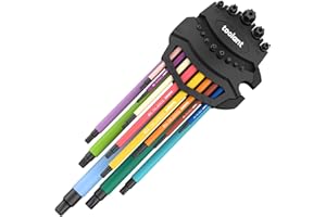 KRAFTEK toolant Torx Wrench Set 13pcs(T6-T50),Extra Long Arm Security Star Wrench Set, Crafted Torx Key Set with Color Coded Sleeves for Furniture Assembly, Bicycle Maintenance, Household DIY