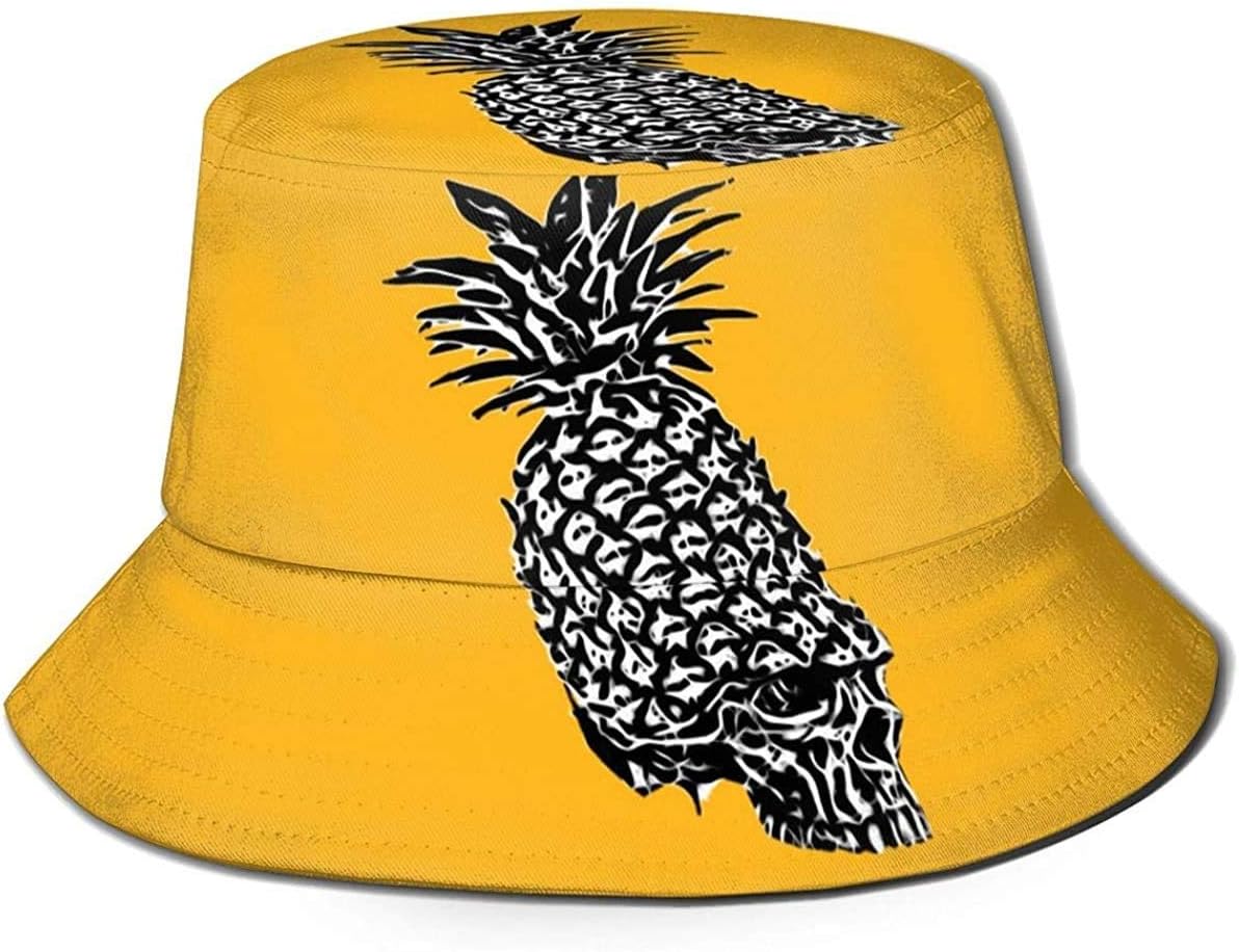 Strange Pineapple Skull Unisex Bucket Hat Summer Fisherman