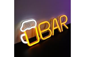 ENUOLI Bar Neon Sign, Beer Neon Signs LED Signs Bar Neon Light,USB/Battery Powered Led Bar Sign for Man Cave,Bar Neon Sign fo