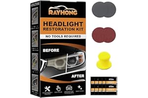 Headlight Restoration Kit,Ceramic Headlight Polisher | Headlight Scratch Renovation Tool Repairing Headlight in 3 Easy Steps 