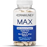 Oramune Max Immune Support Supplement, 100 Capsules | Transfer Factor, Bovine Colostrum, Beta Glucan, Vitamin C, Lactoferrin, 100 Vegetable Capsules, Daily Use