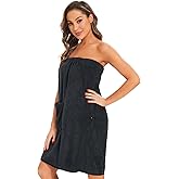 Orrpally Women Shower Wrap Robe Bath Body Towel Wrap Spa Bathrobe Adjustable Snap Closure