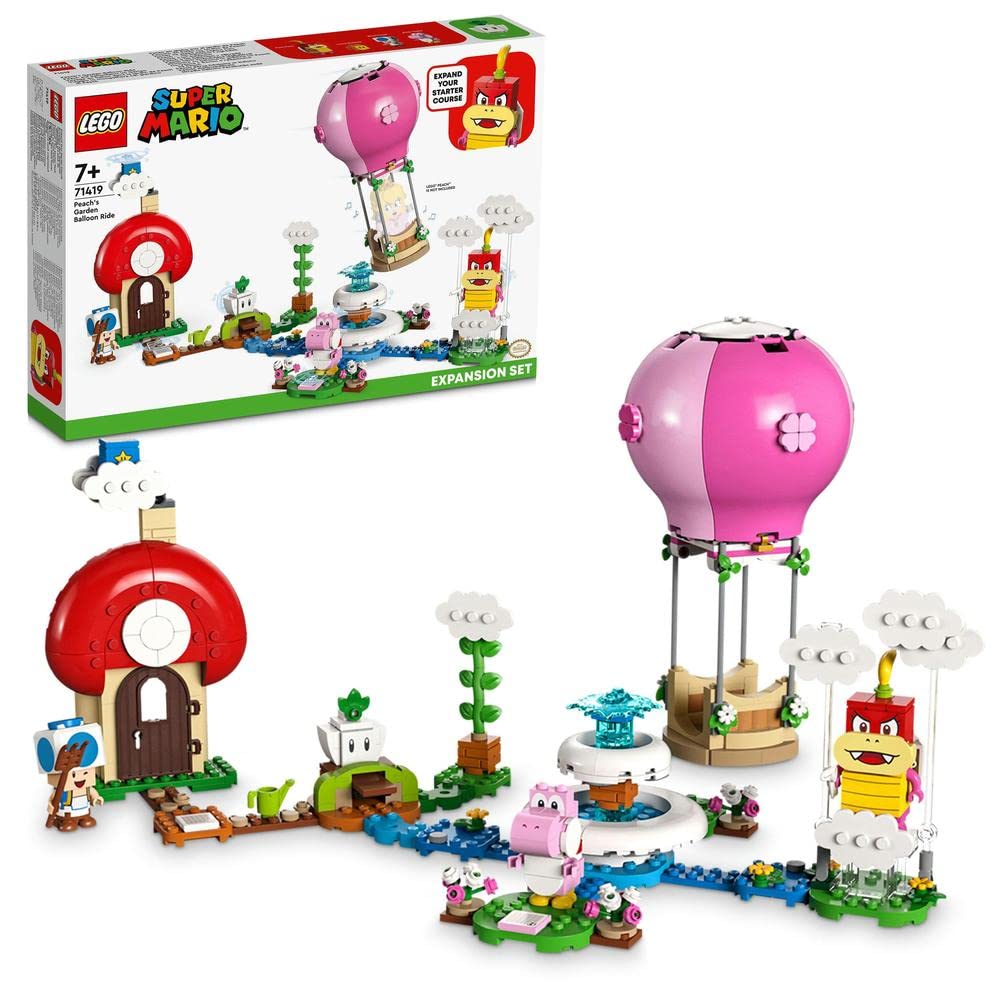 LEGO 71419 Super Mario Peach's Garden Balloon Ride Expansion Set 2023 New 7+ 453 Pieces With Pink Yoshi and Blue Toad